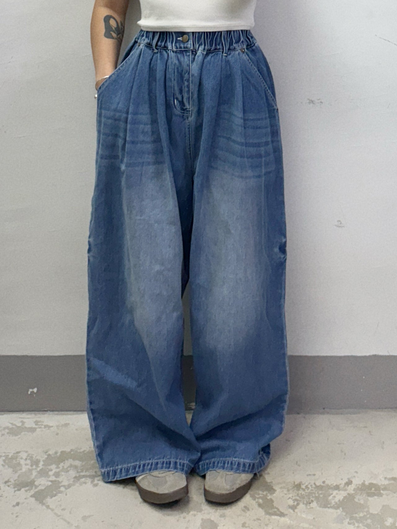 洗水色牛仔闊褲丨2 col