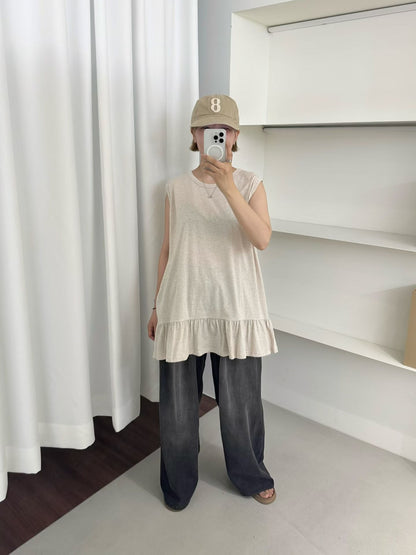 下擺ruffle內搭背心丨4 col