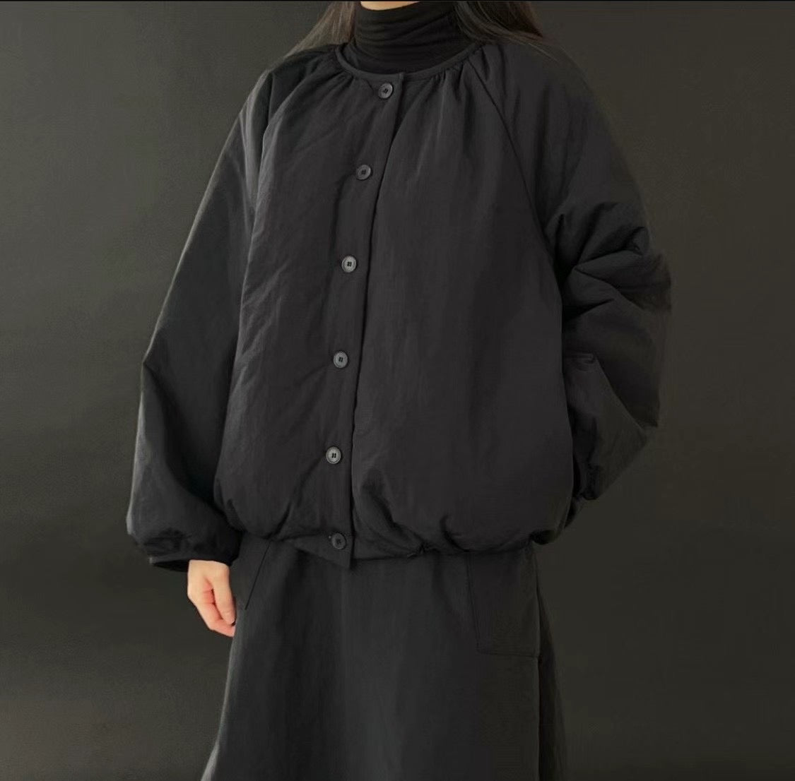 【SALE】泡泡型夾棉外套｜米白