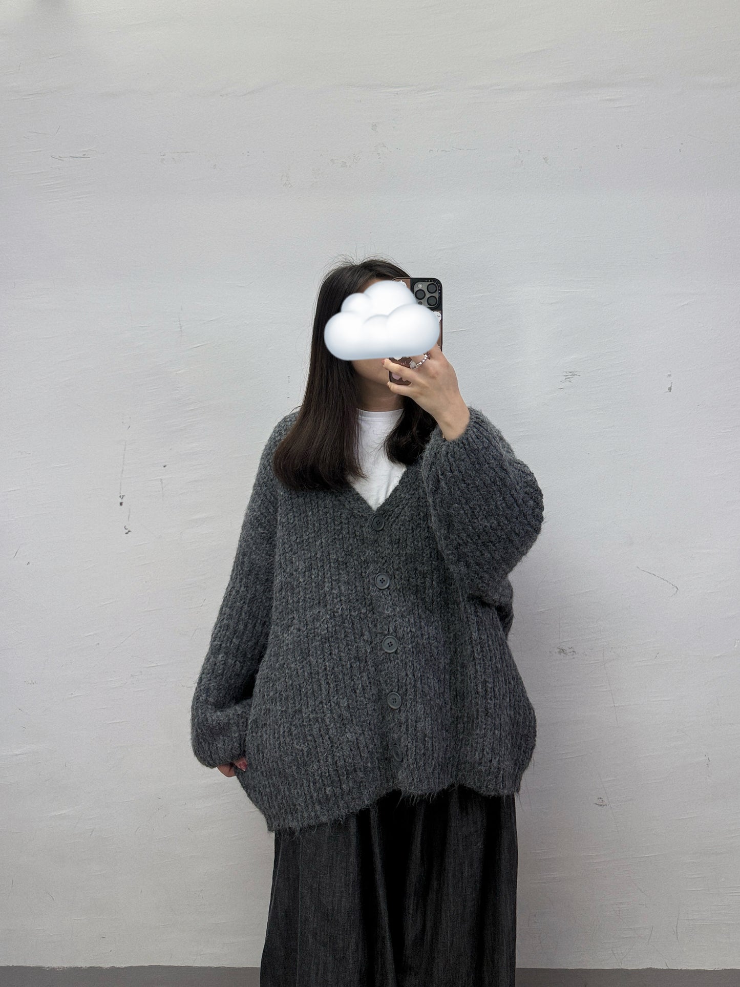 【SALE】v領針織冷外套丨灰