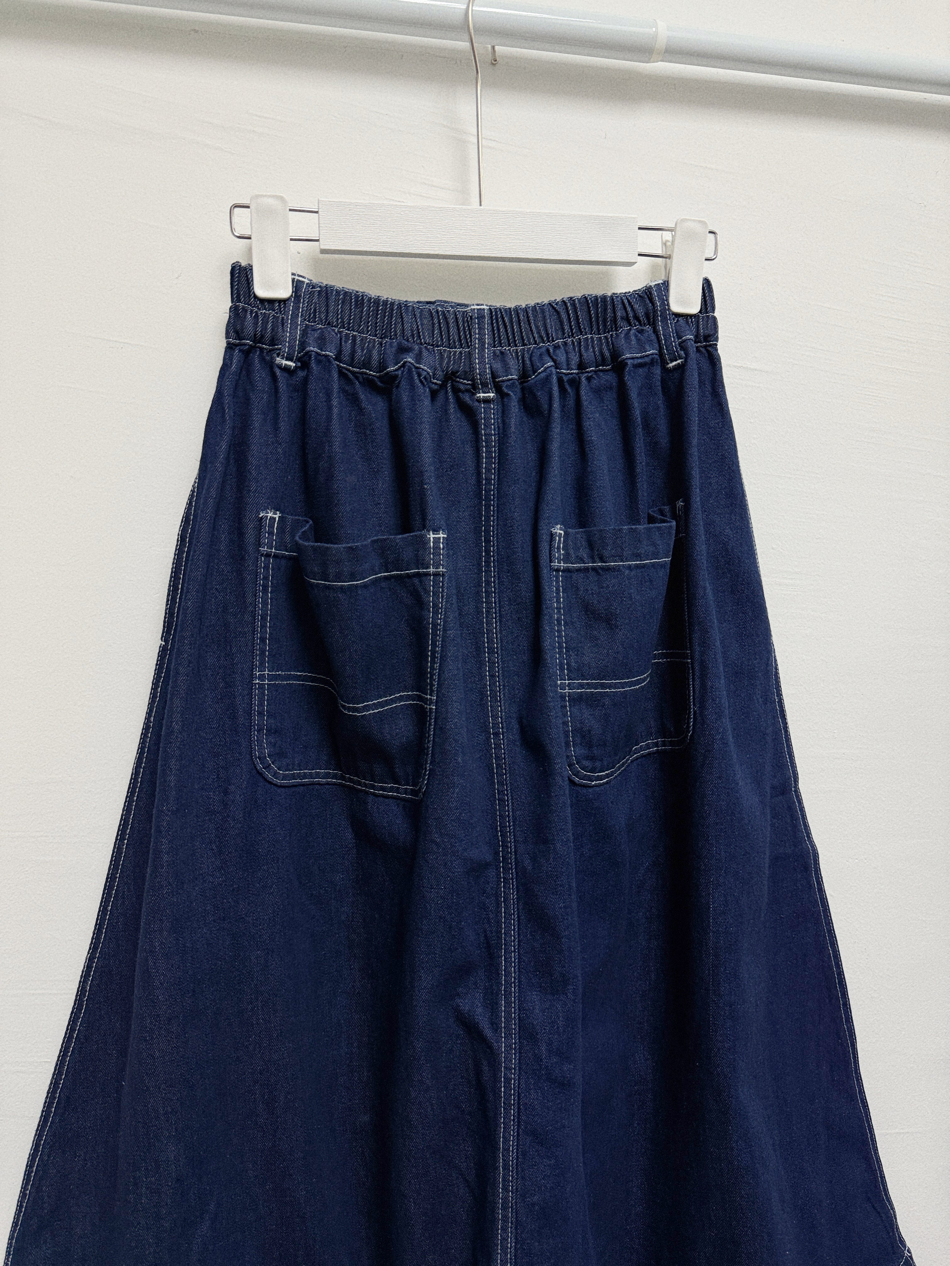 明線A-cut牛仔裙