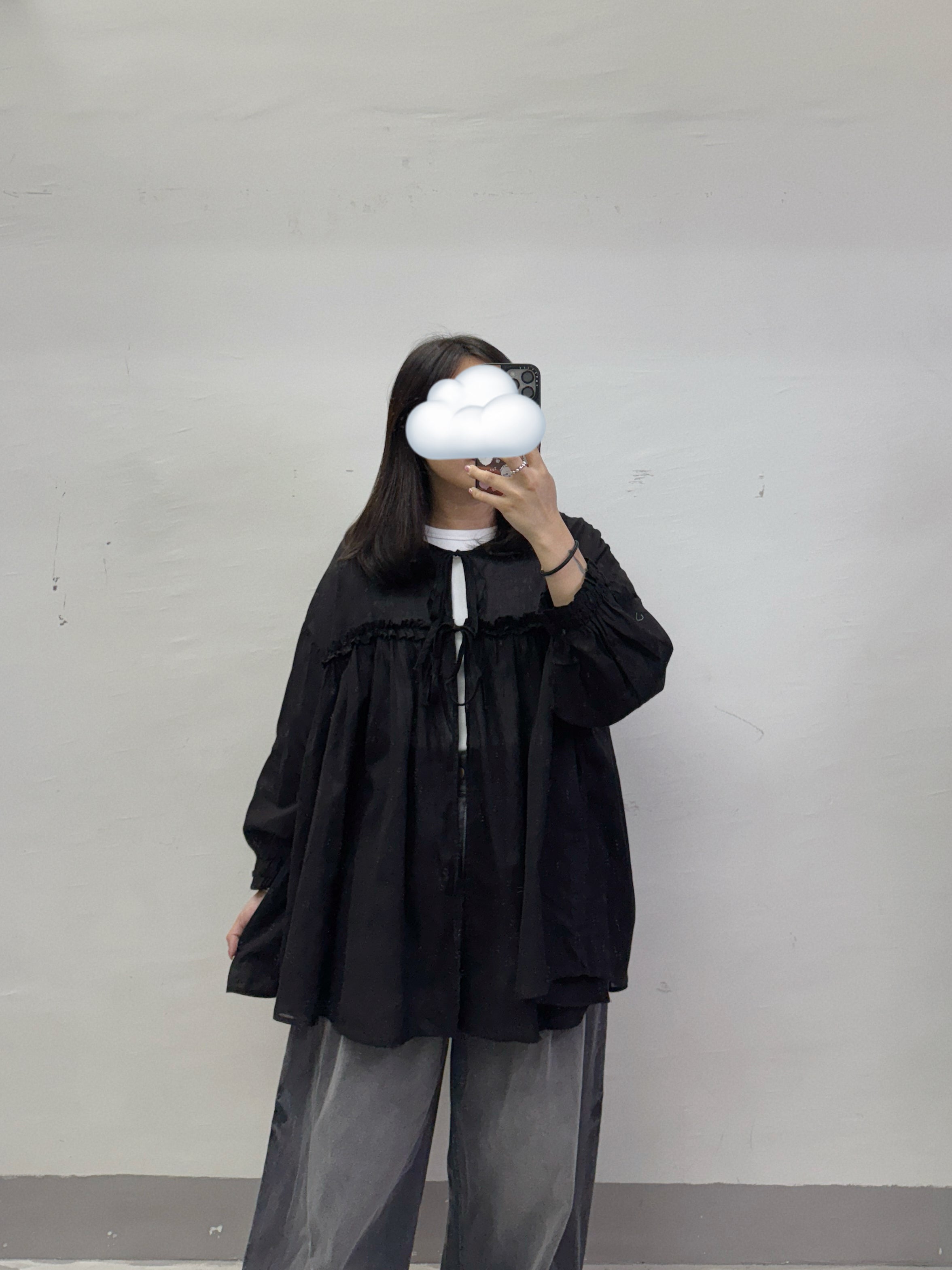 推！ruffle邊綁帶薄外襯丨白