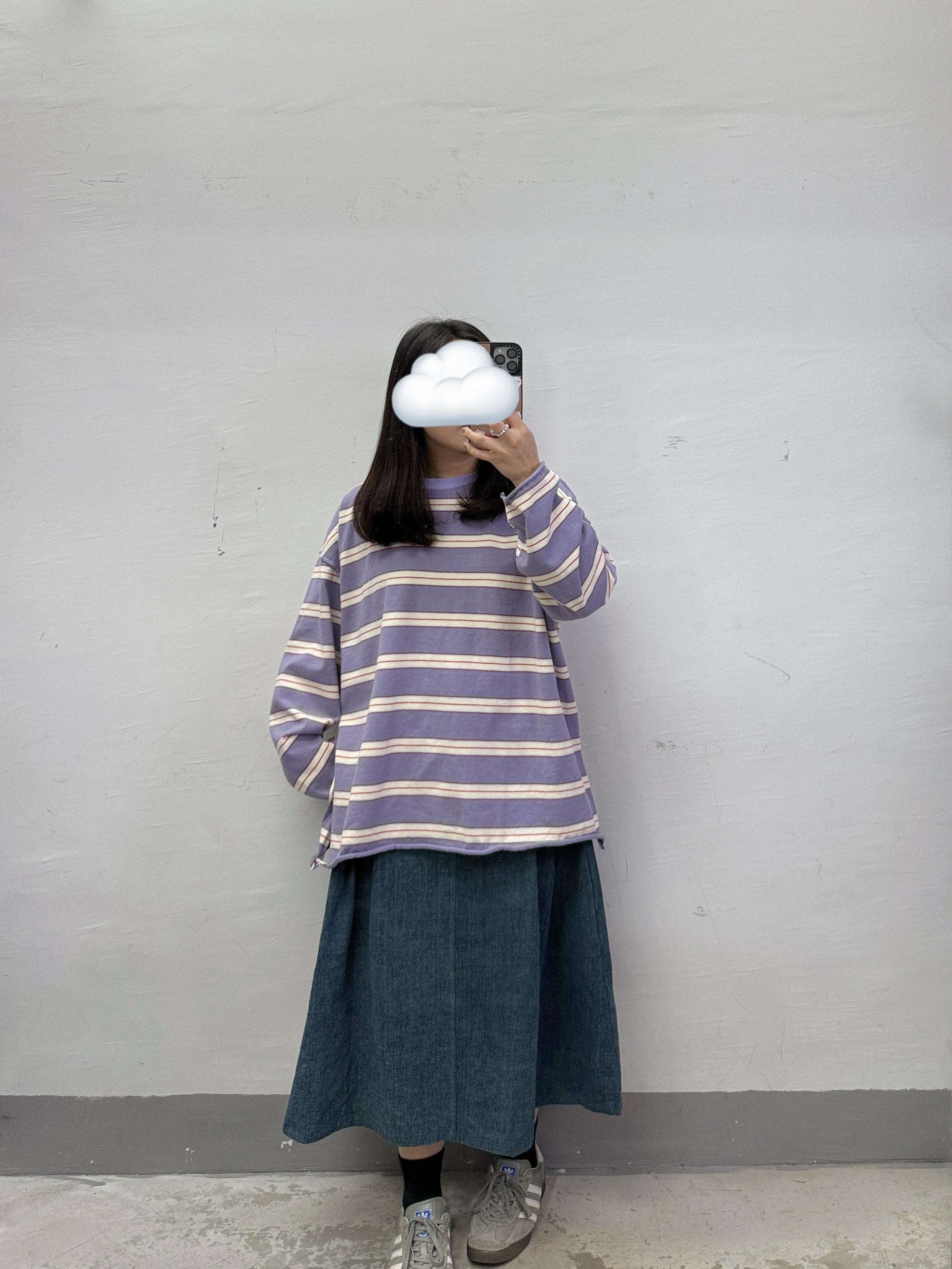 反車線拼色條紋上衣丨3 col