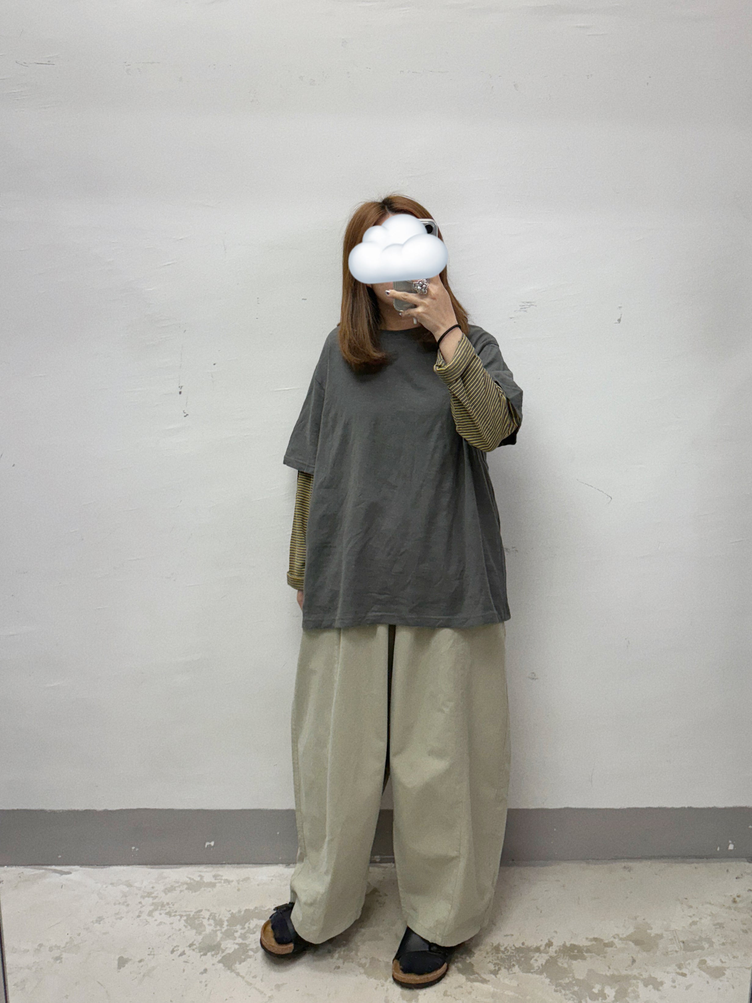 【SALE】假兩件拼條子top｜4 col