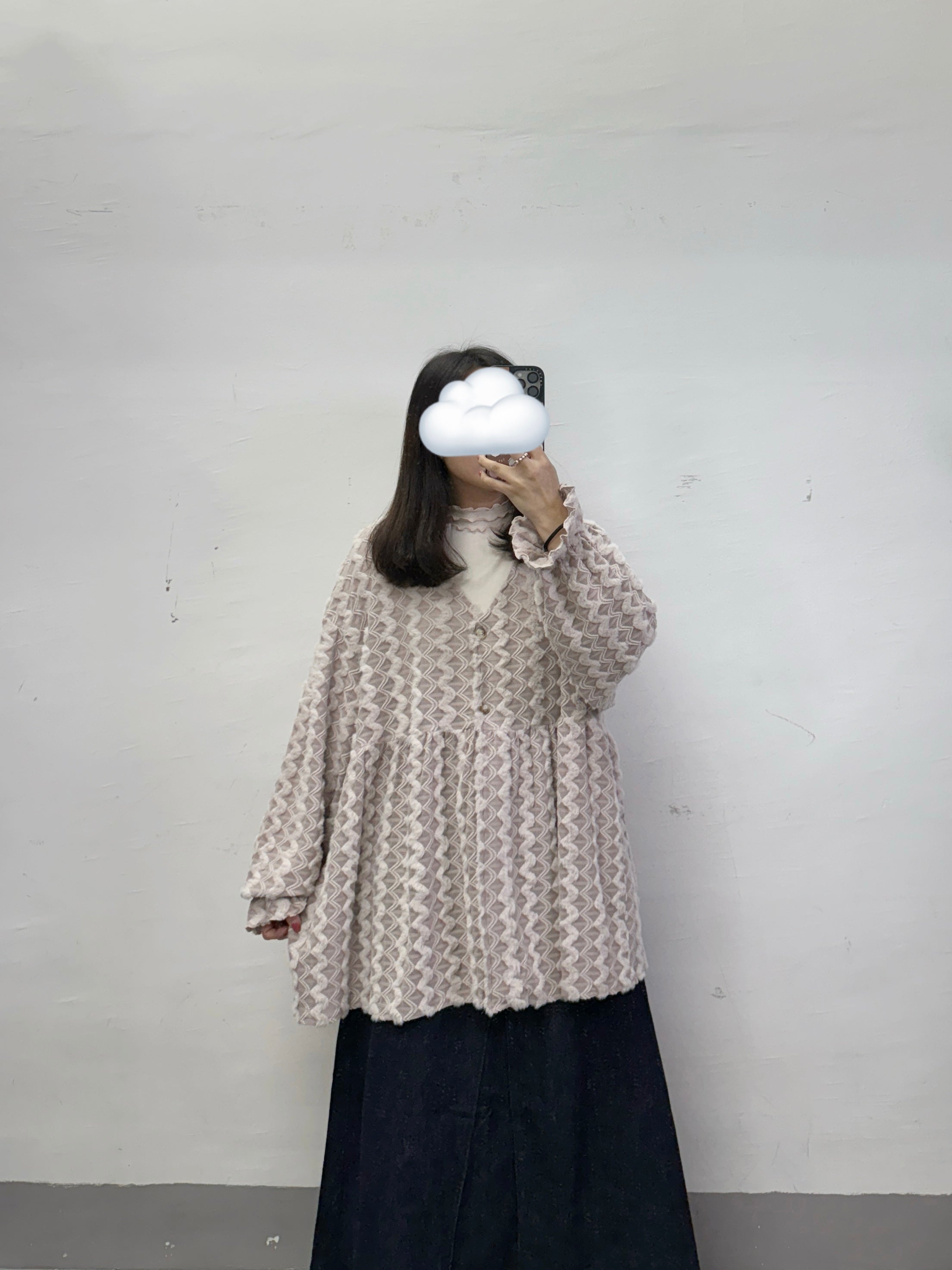 波浪紋v領外襯丨3 col