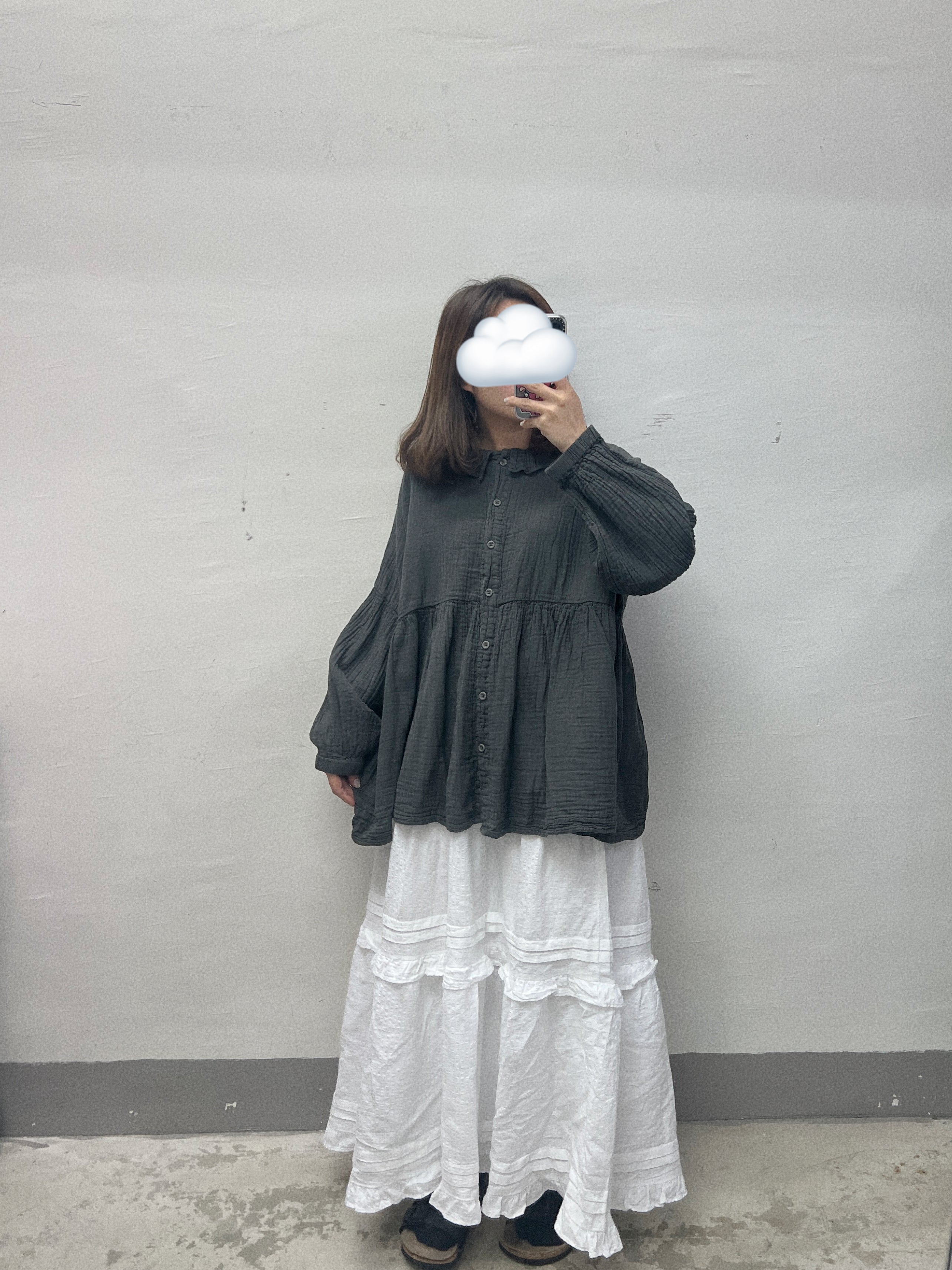 暗紋荷葉邊層層裙｜2 col