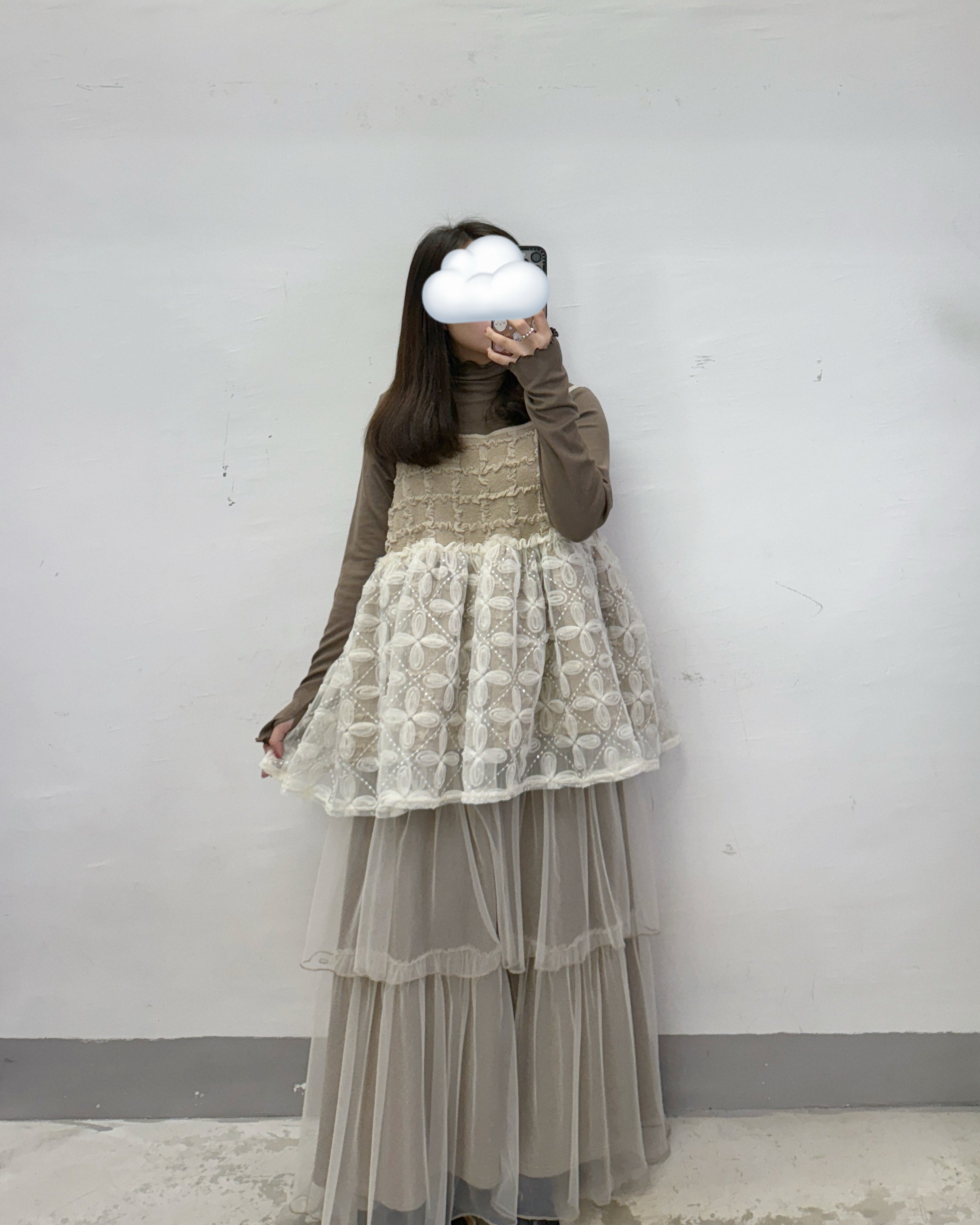 重工～立體花紋拼紗外搭丨3 col