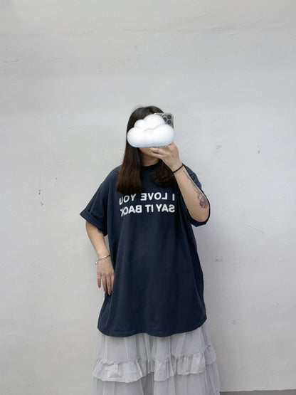 ‘I Love You, Say It Back’ print tee丨白