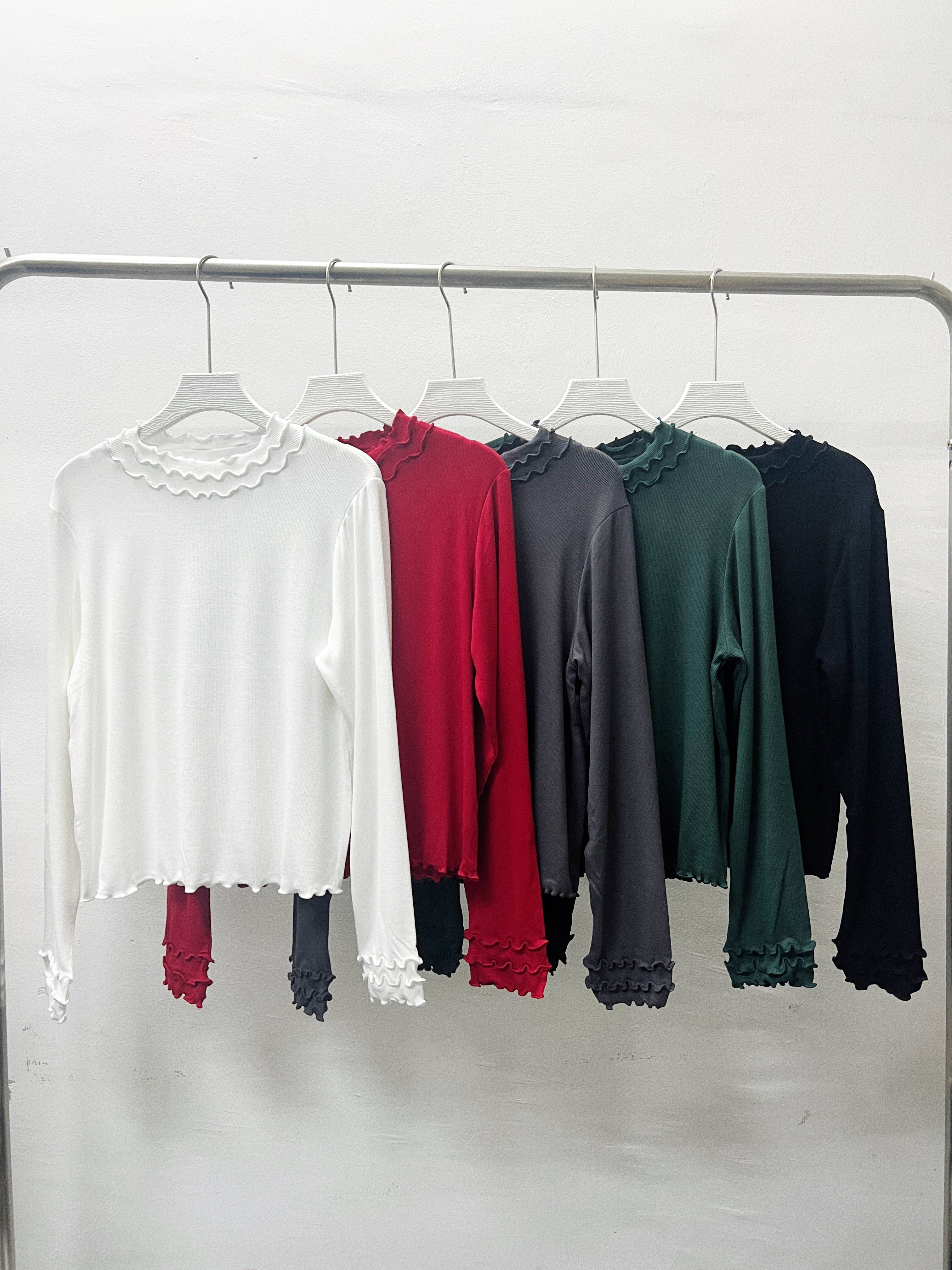 波浪邊basic top｜灰