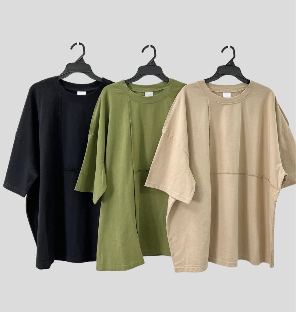 【SALE】設計感反車線top｜杏