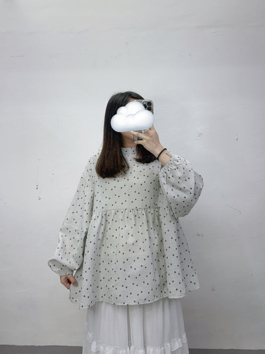 【Special Price】點點小印花微透上衣丨4 col