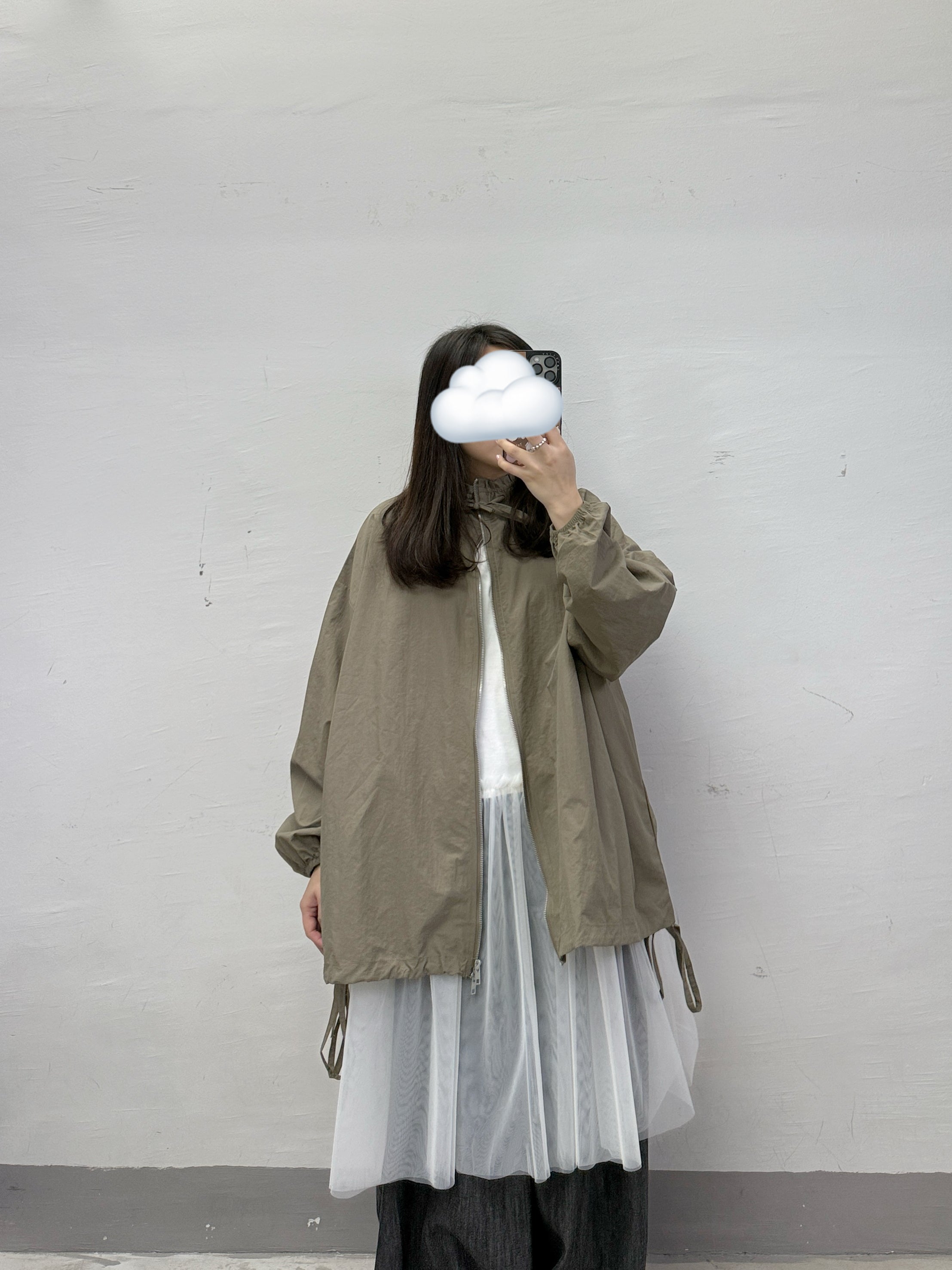 嗦嗦料綁帶雙拉鍊風褸丨3 col