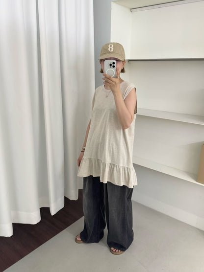 下擺ruffle內搭背心丨4 col