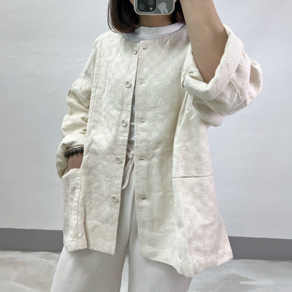 麻質方點外套｜4 col