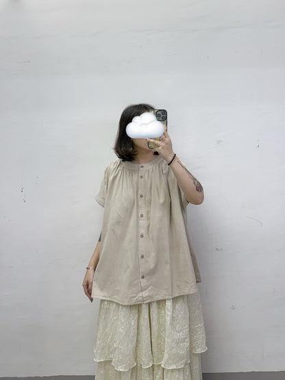 【SALE】圓領暗紋闊型上衣