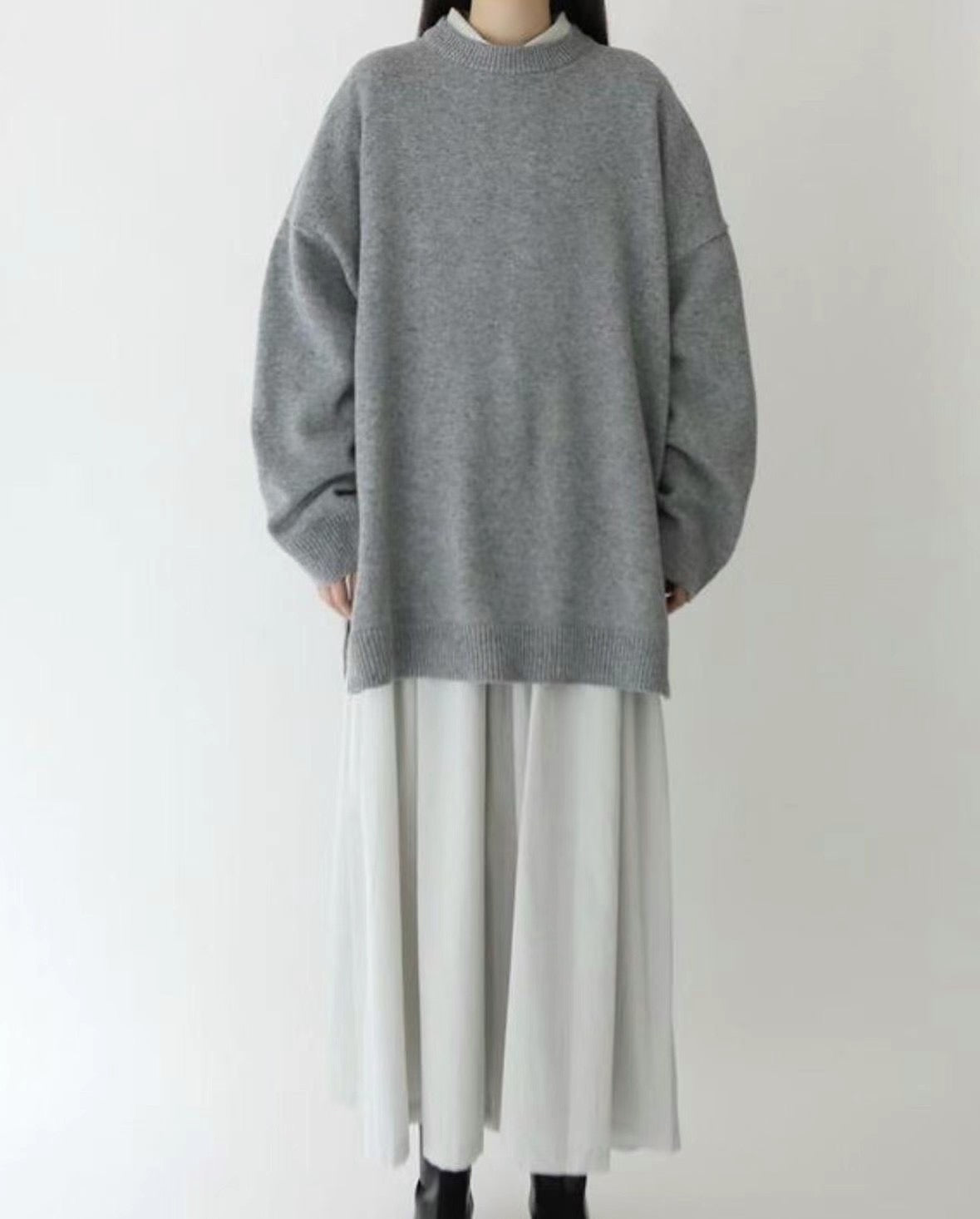 兩側開叉oversize冷衫丨3 col