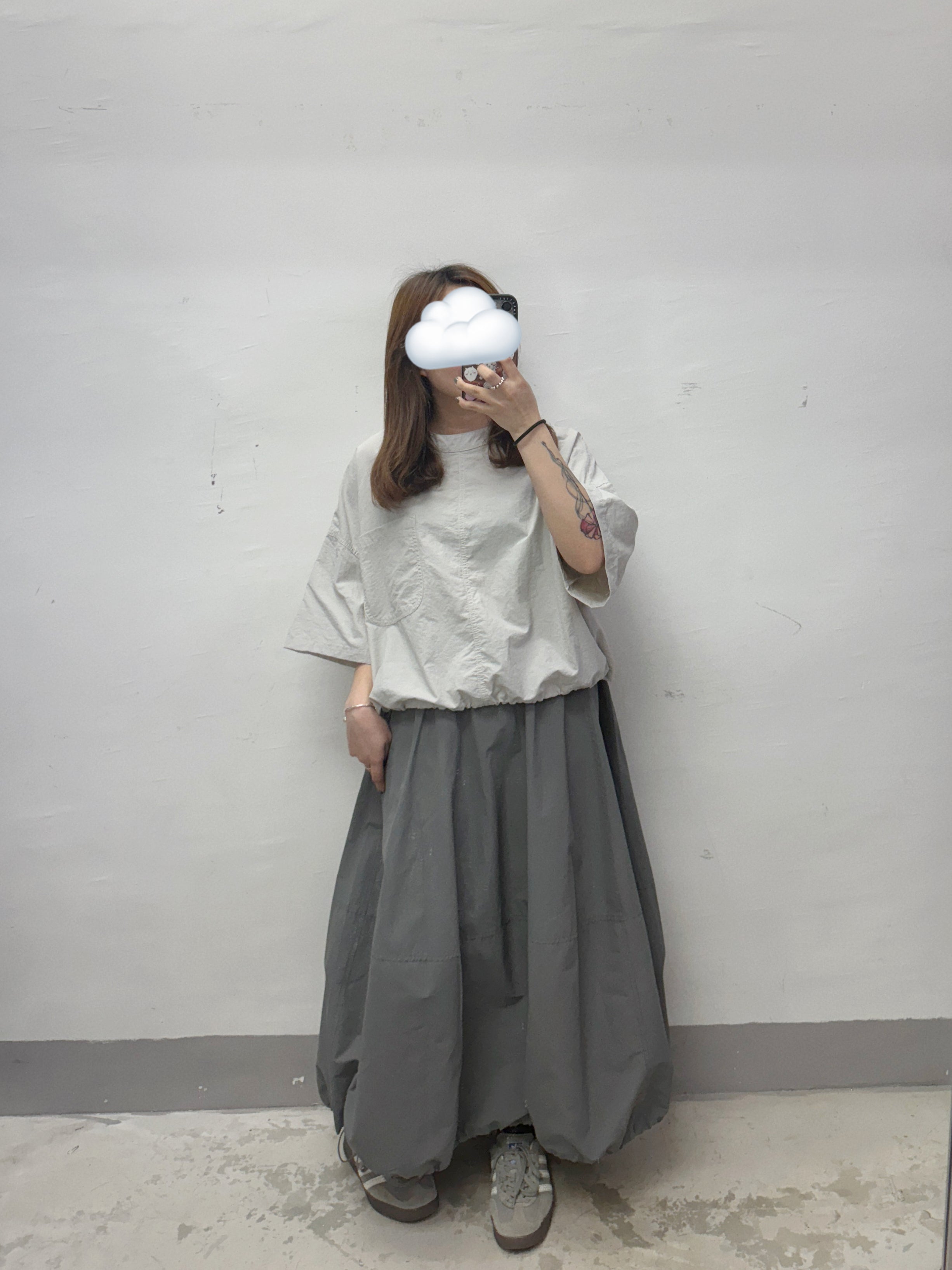 【SALE】嗦嗦風褸料半身裙(可束緊變泡泡裙)丨3 col