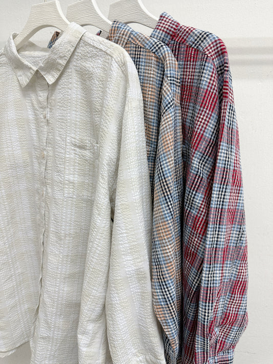 【新品優惠】拼色泡泡棉格紋口袋恤丨3 col