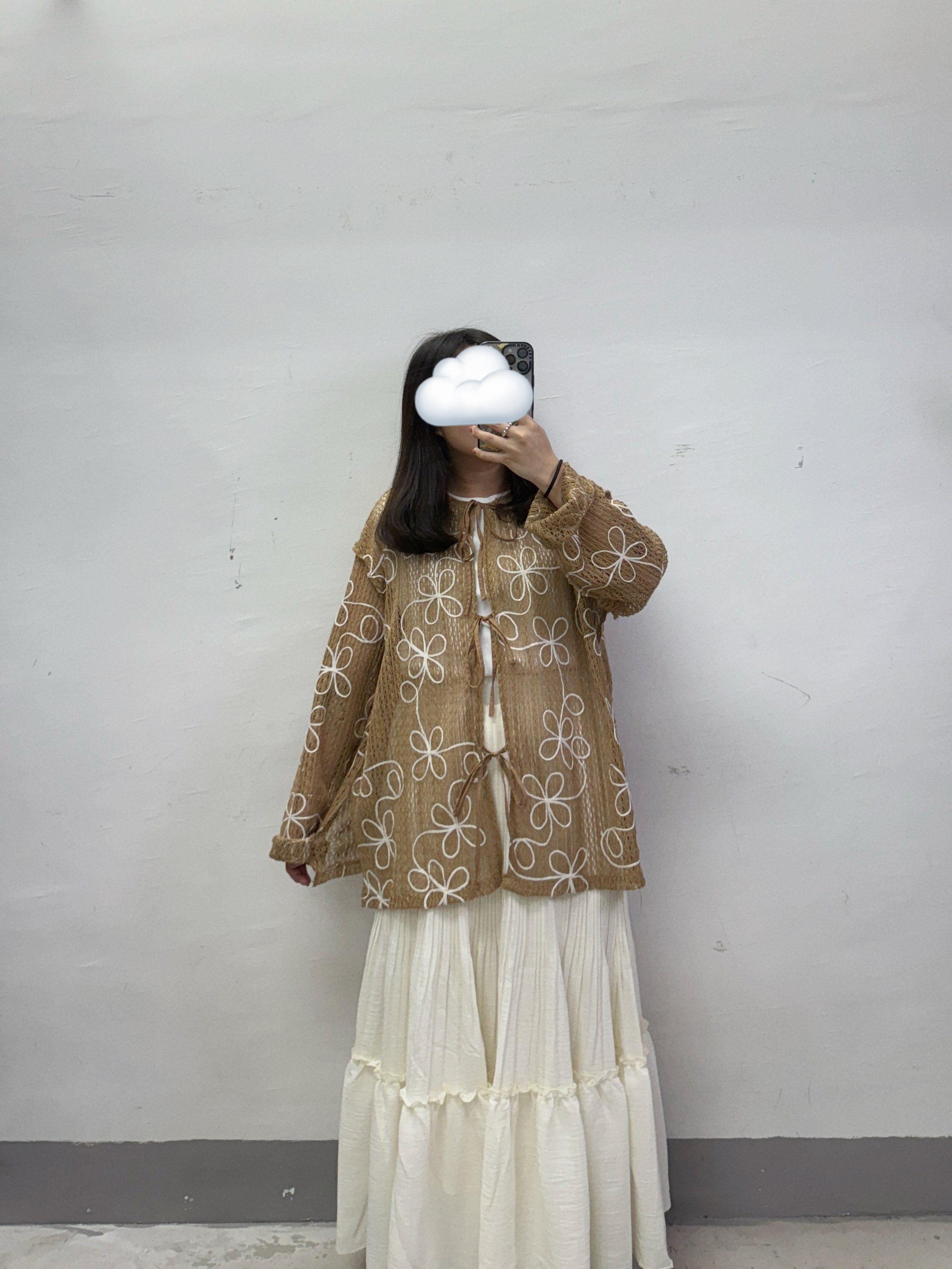 壓褶暗格紋半身裙丨4 col