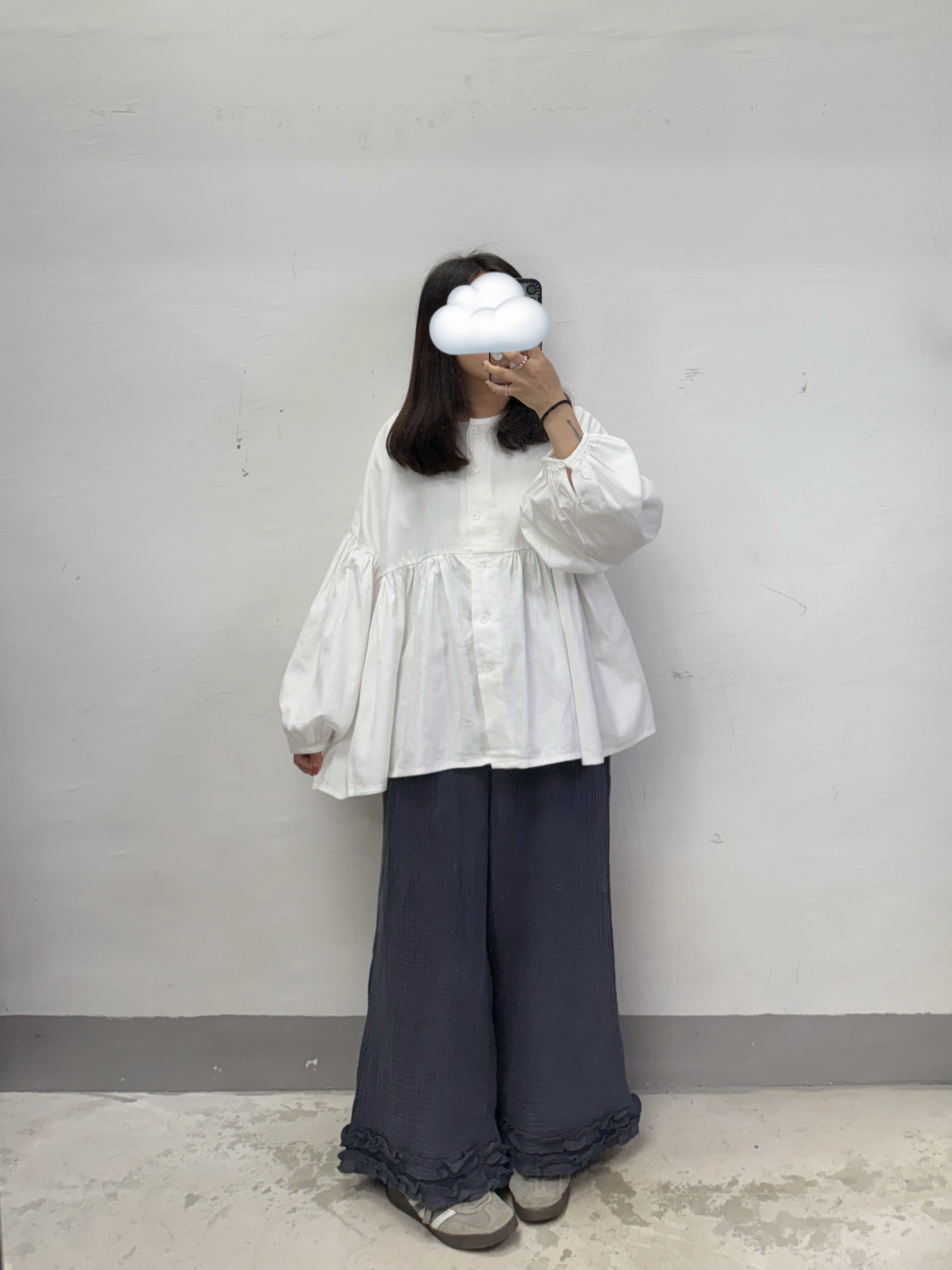 褲腳ruffle邊bb棉闊褲丨3 col