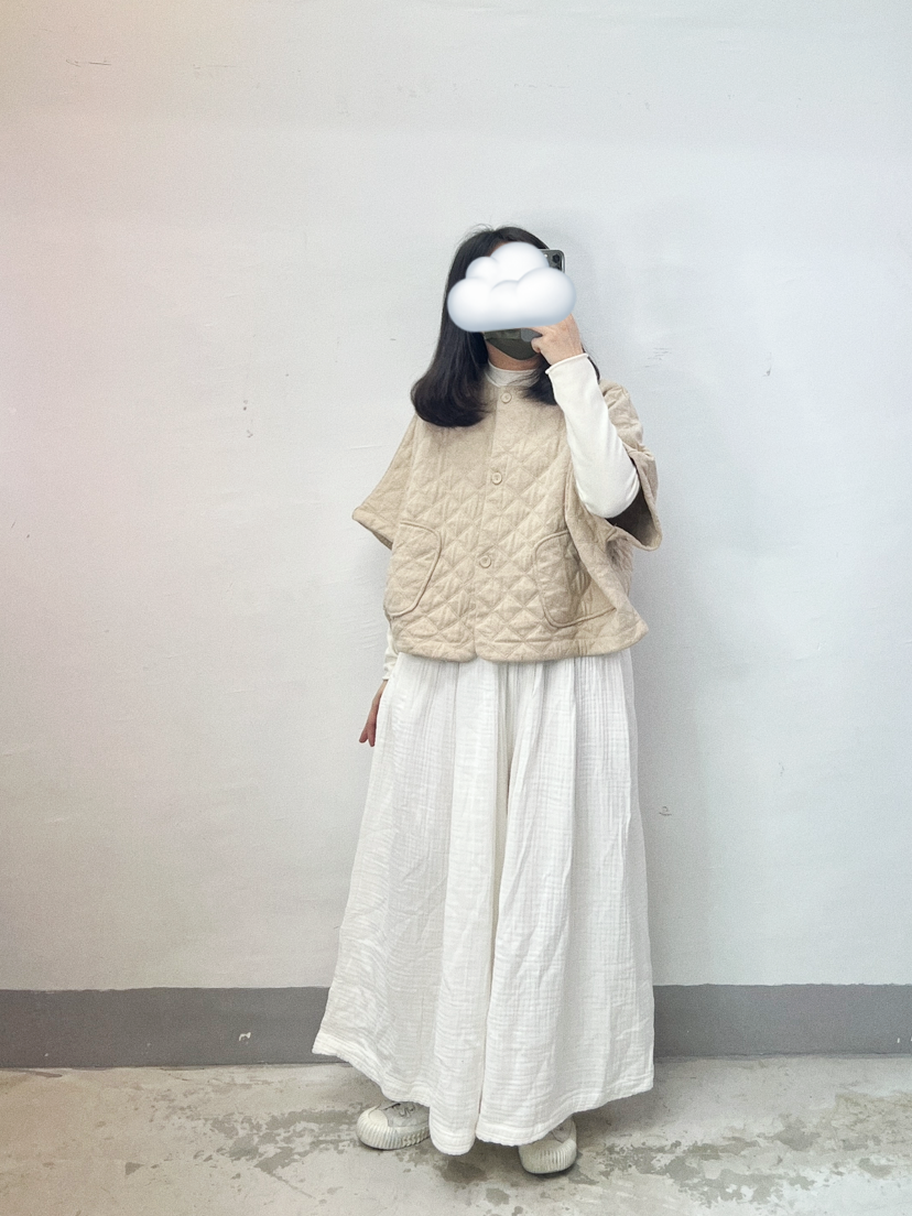 皺皺~bb棉闊裙褲｜白 黑