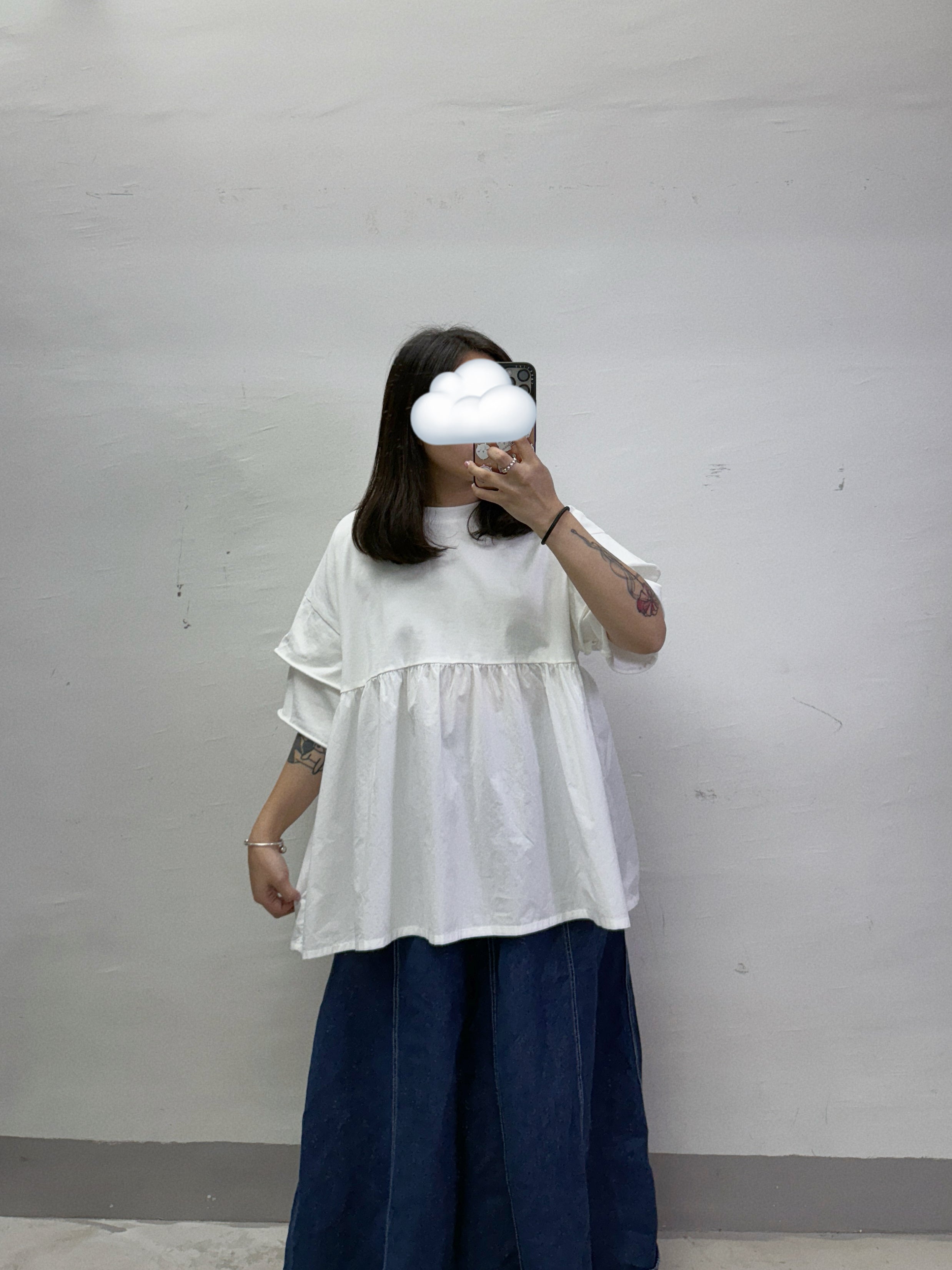 【SALE】拼布娃娃top丨白