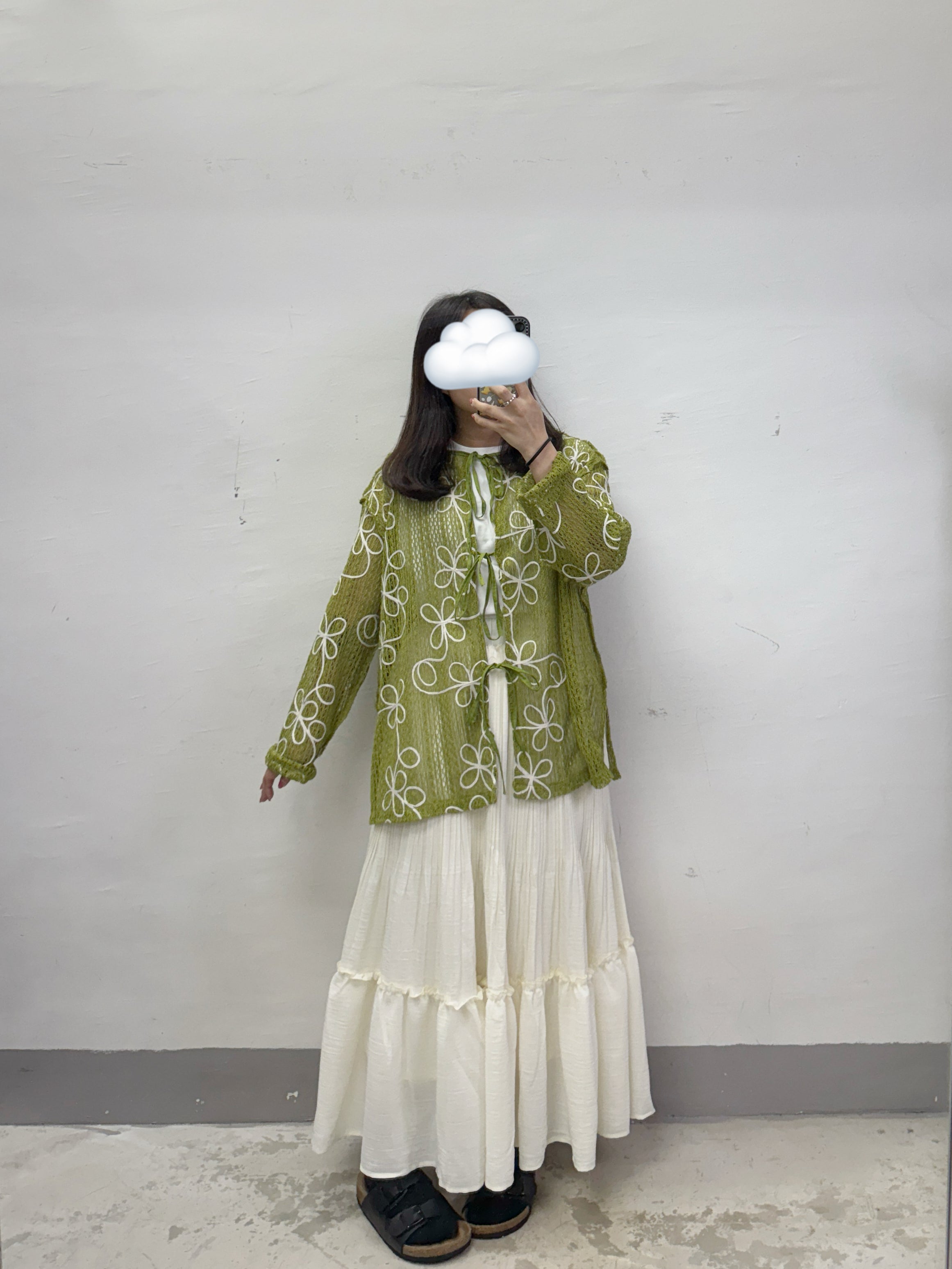 壓褶暗格紋半身裙丨4 col