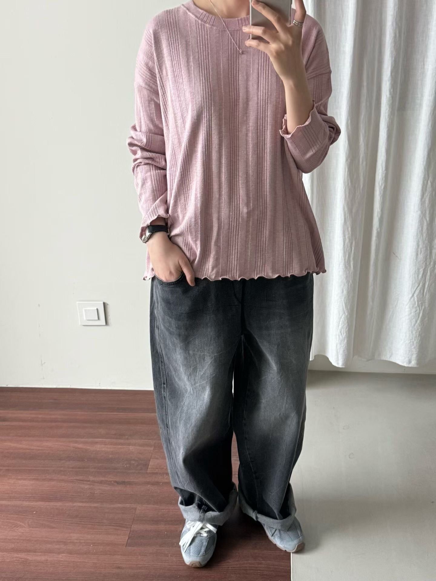 暗紋圓領basic top丨5 col