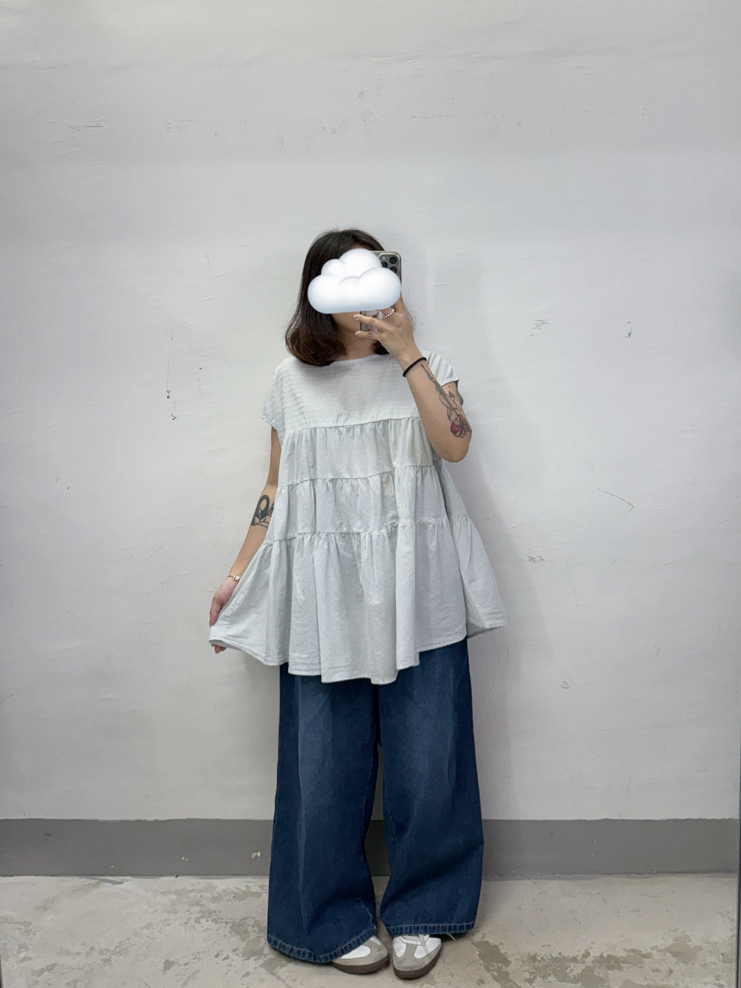 拼布層層翼袖上衣丨4 col
