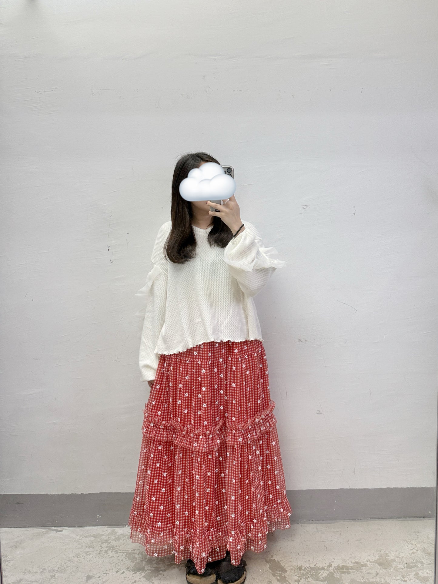 【新品優惠】印花拼格紋紗紗半身裙丨4 col