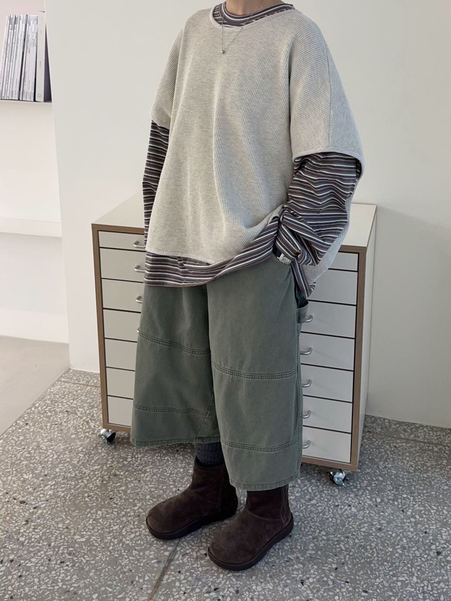 窩夫格紋背心外搭丨3 col