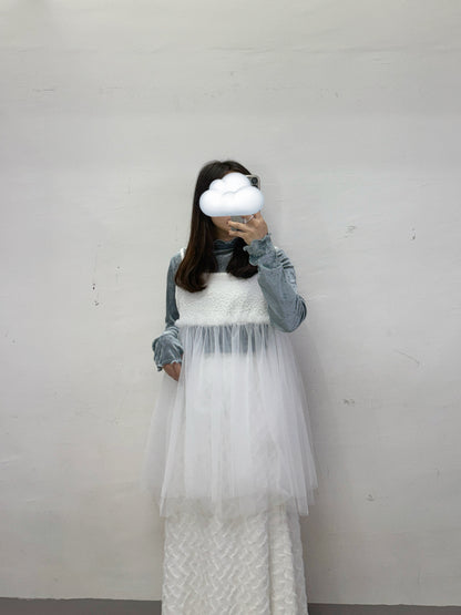 【SALE】皺皺紋拼紗外搭丨5 col
