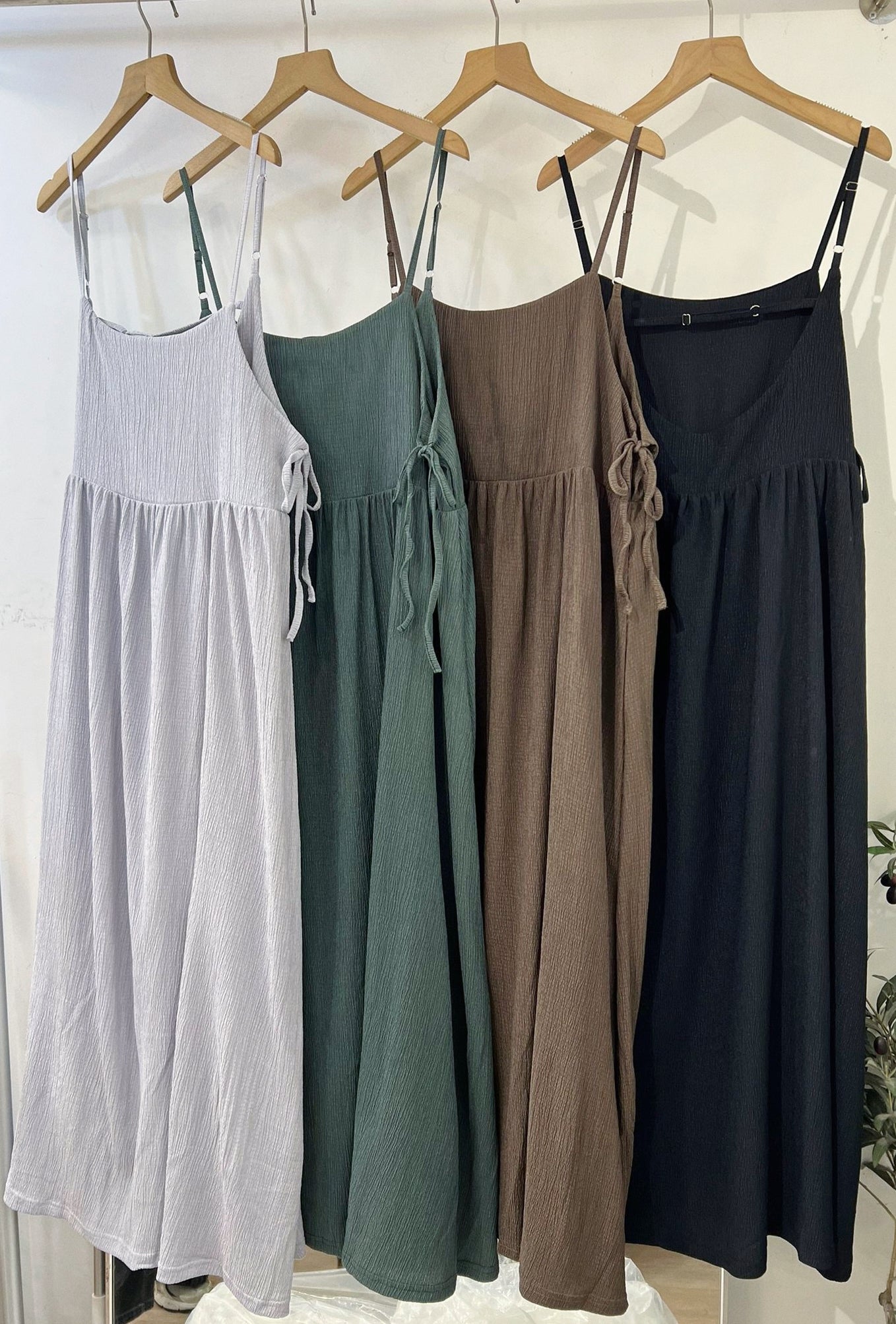 【SALE】樹紋兩側綁帶吊帶ops丨4 col