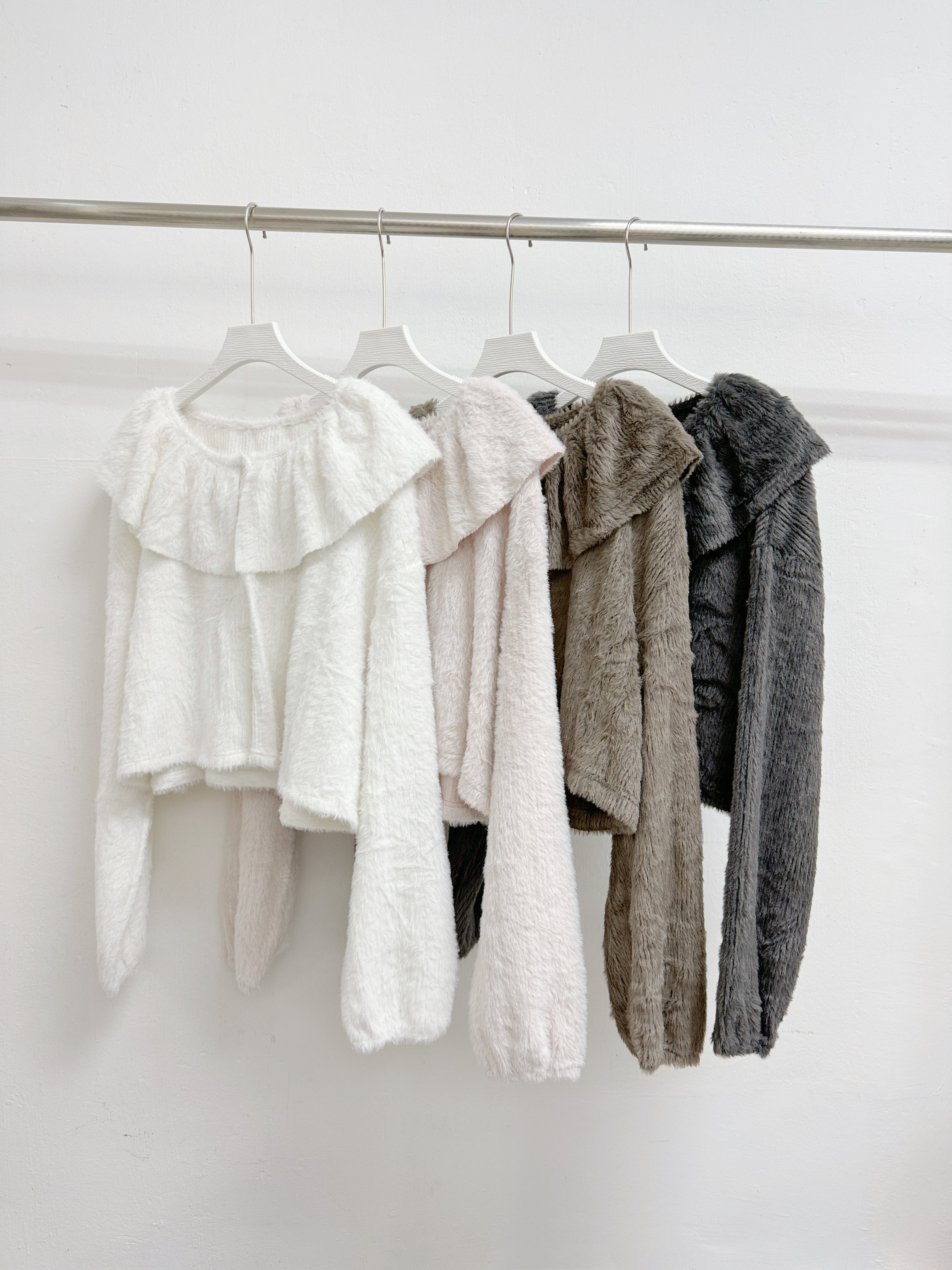 【新品優惠】荷葉領毛毛外襯丨4col