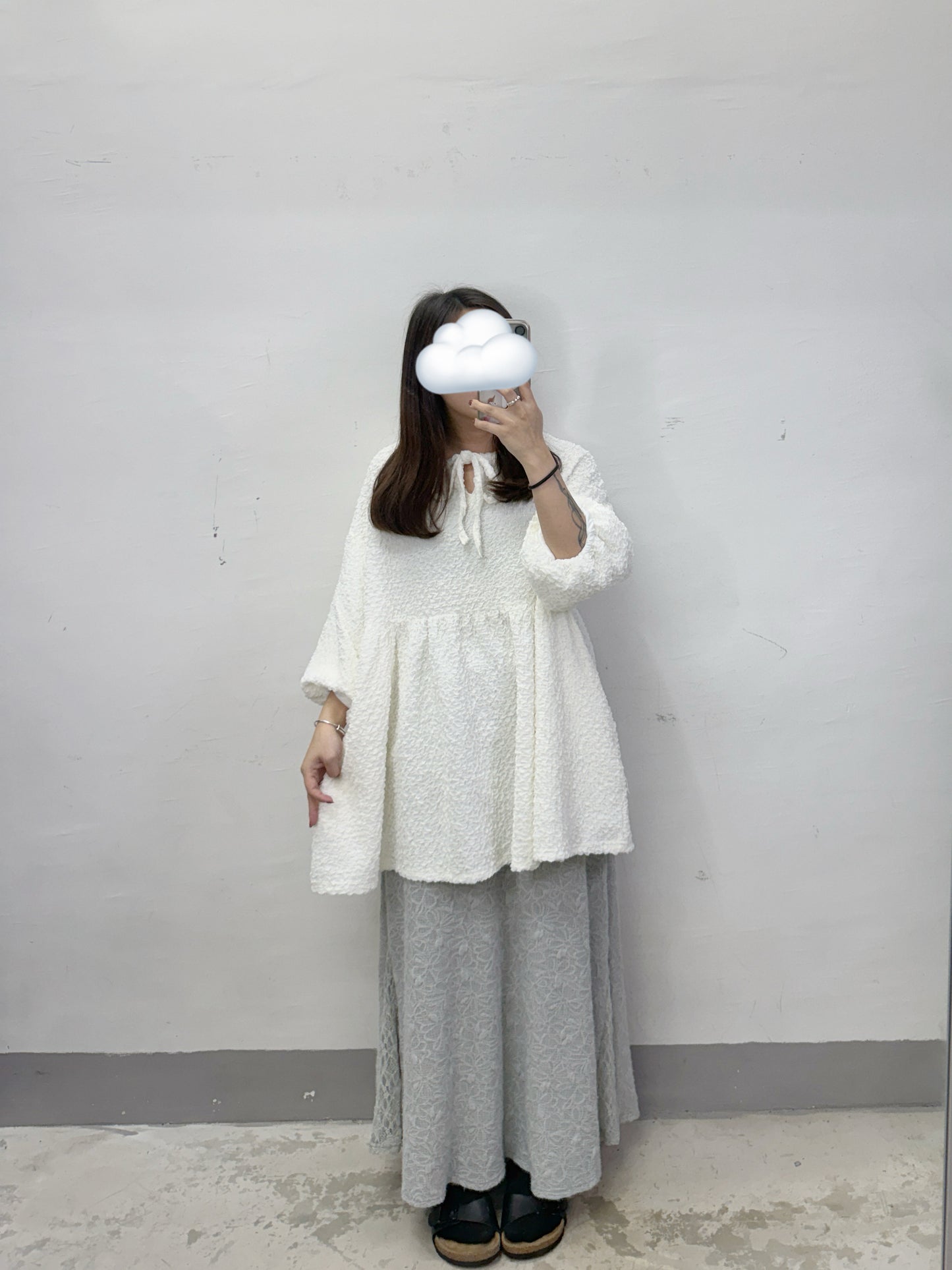 【新品優惠】皺皺紋後綁帶泡袖上衣丨3 col