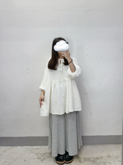 【新品優惠】皺皺紋後綁帶泡袖上衣丨3 col