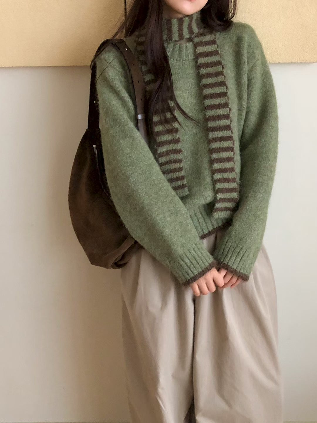 【新品優惠】SET!圍巾拼色毛衣丨4 col