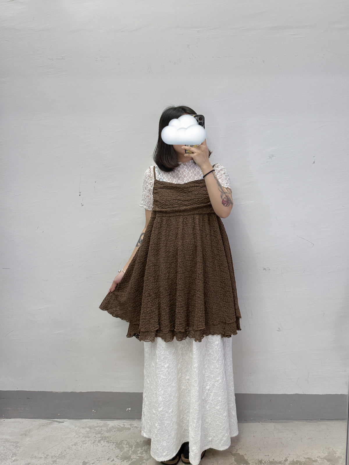 【新品優惠】lace花紋層次後綁帶吊帶外搭丨3 col