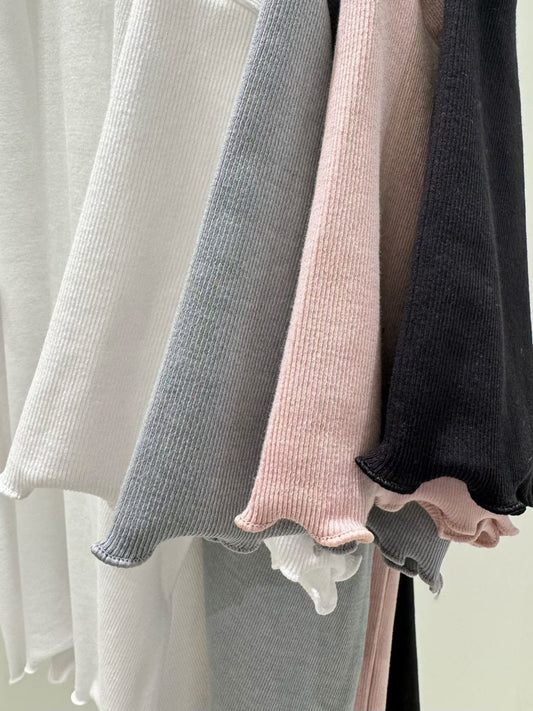 ruffle邊闊型上衣丨4 col