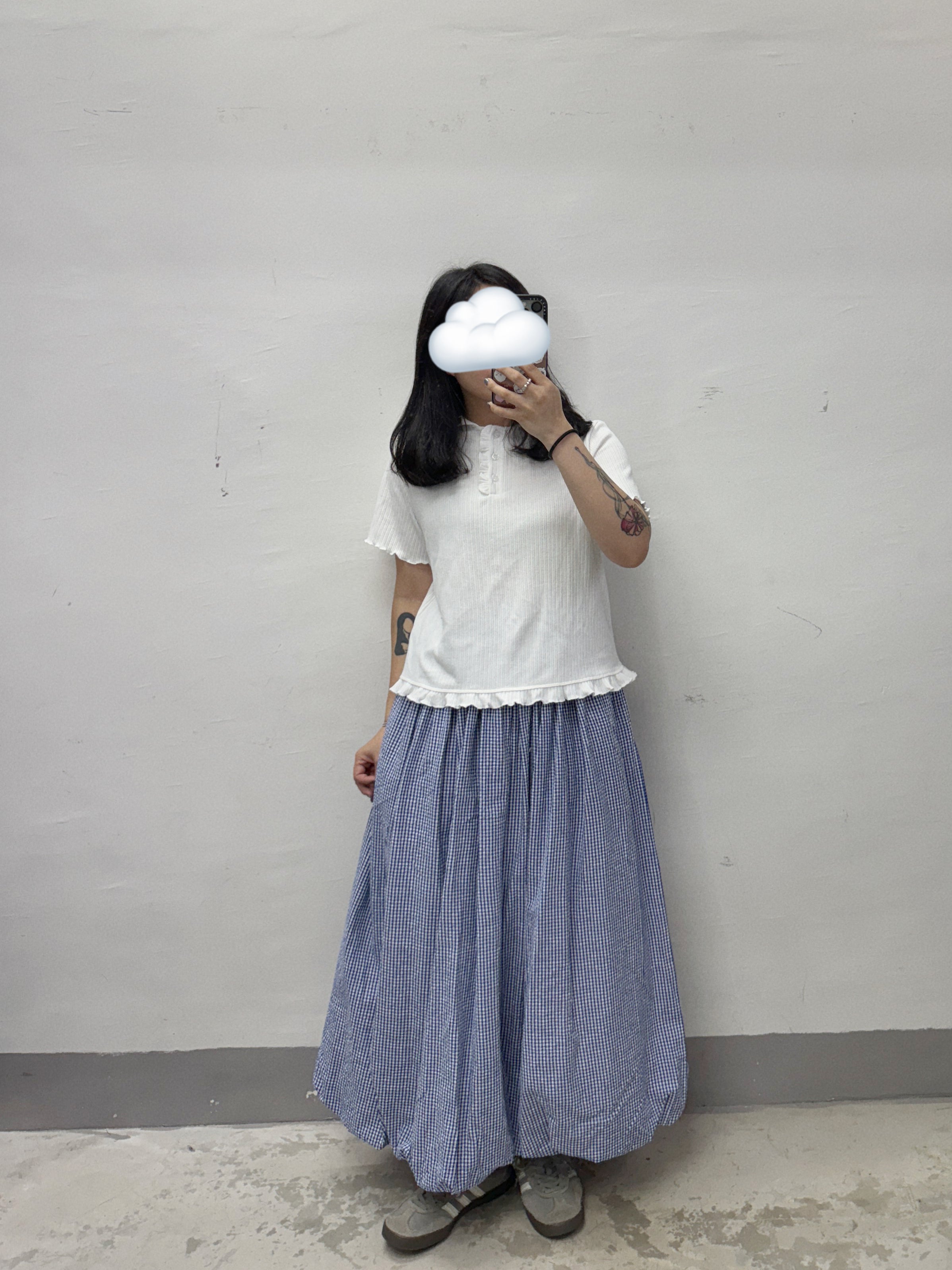 【SALE】泡泡底格仔半身裙丨2 col