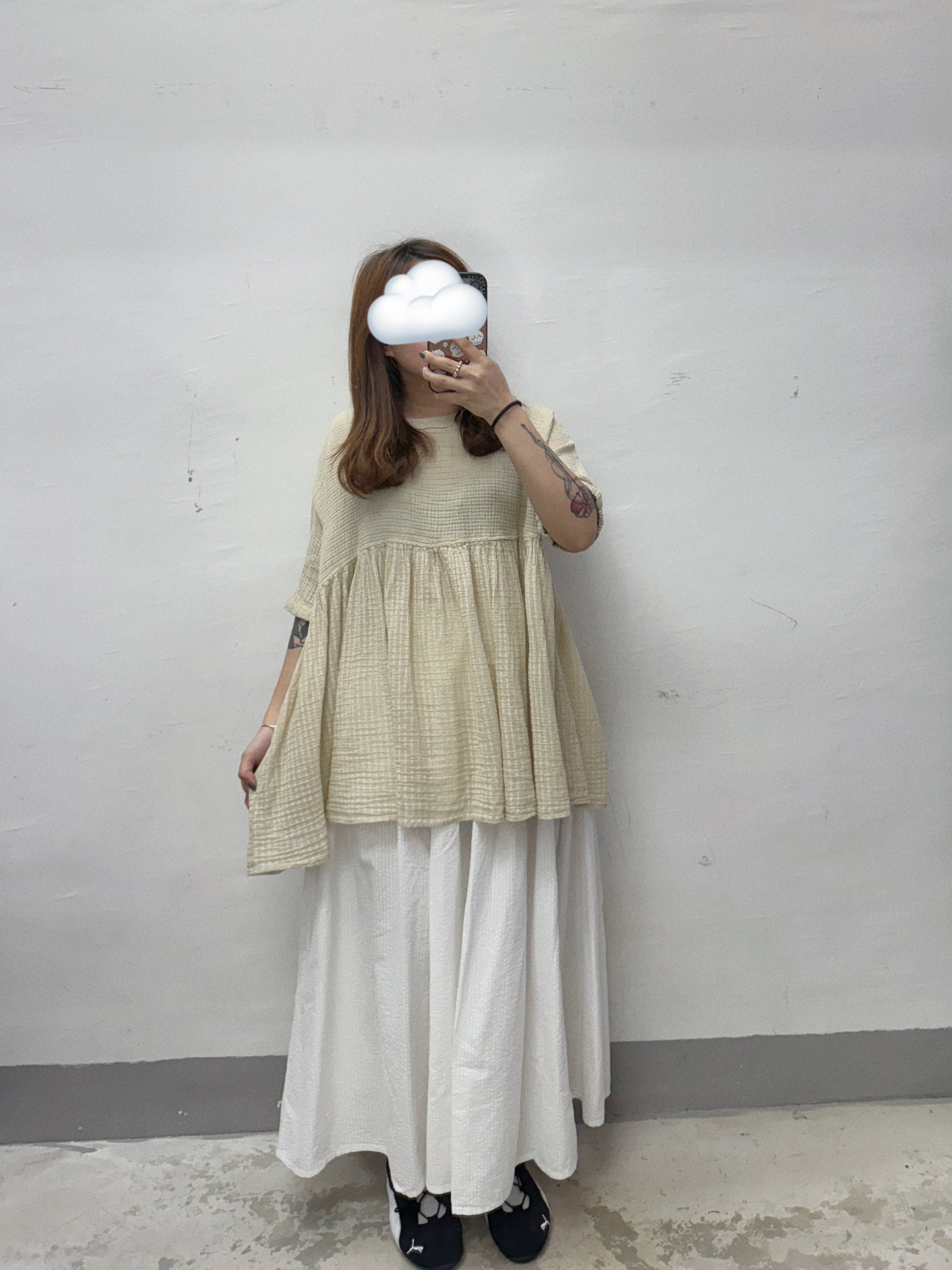 【SALE】拼布棉料娃娃top丨杏