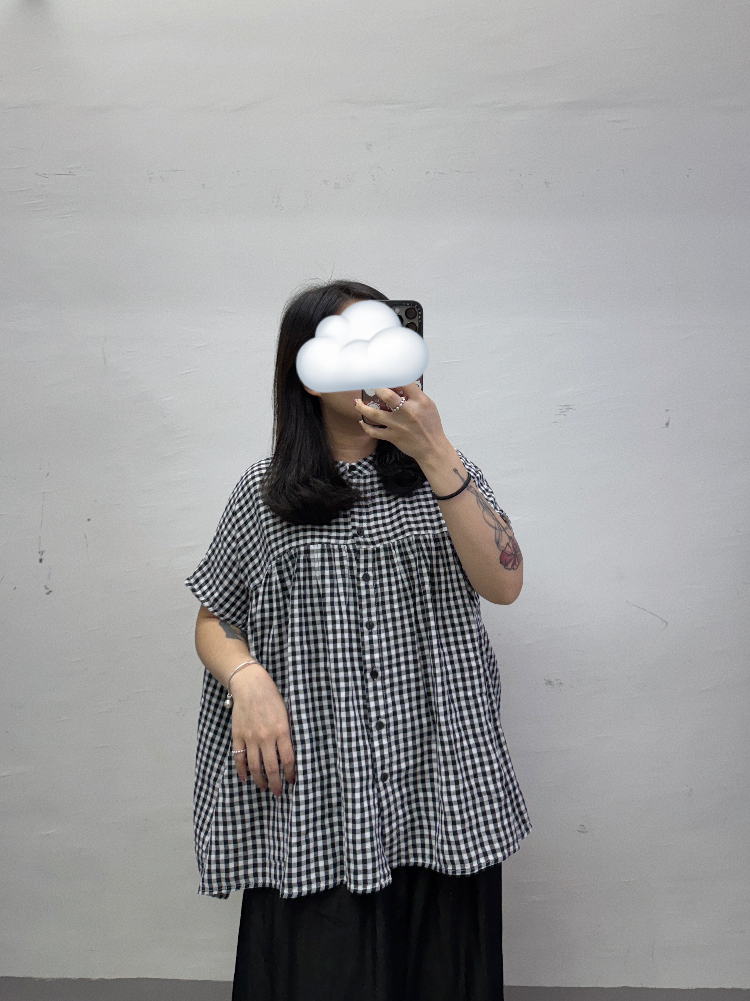 【SALE】舒服棉料格紋top丨藍