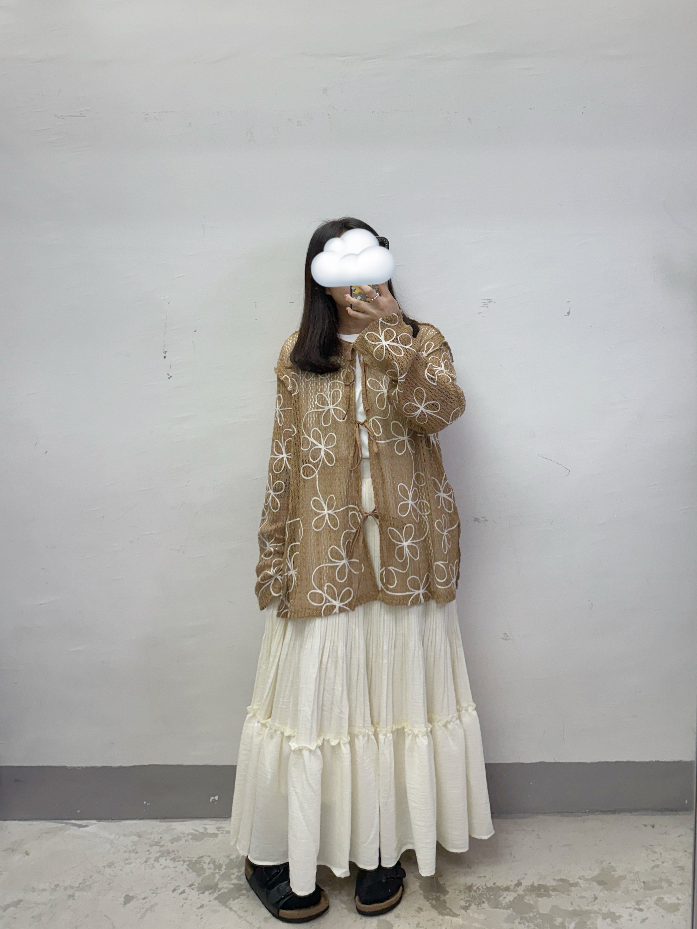 壓褶暗格紋半身裙丨4 col