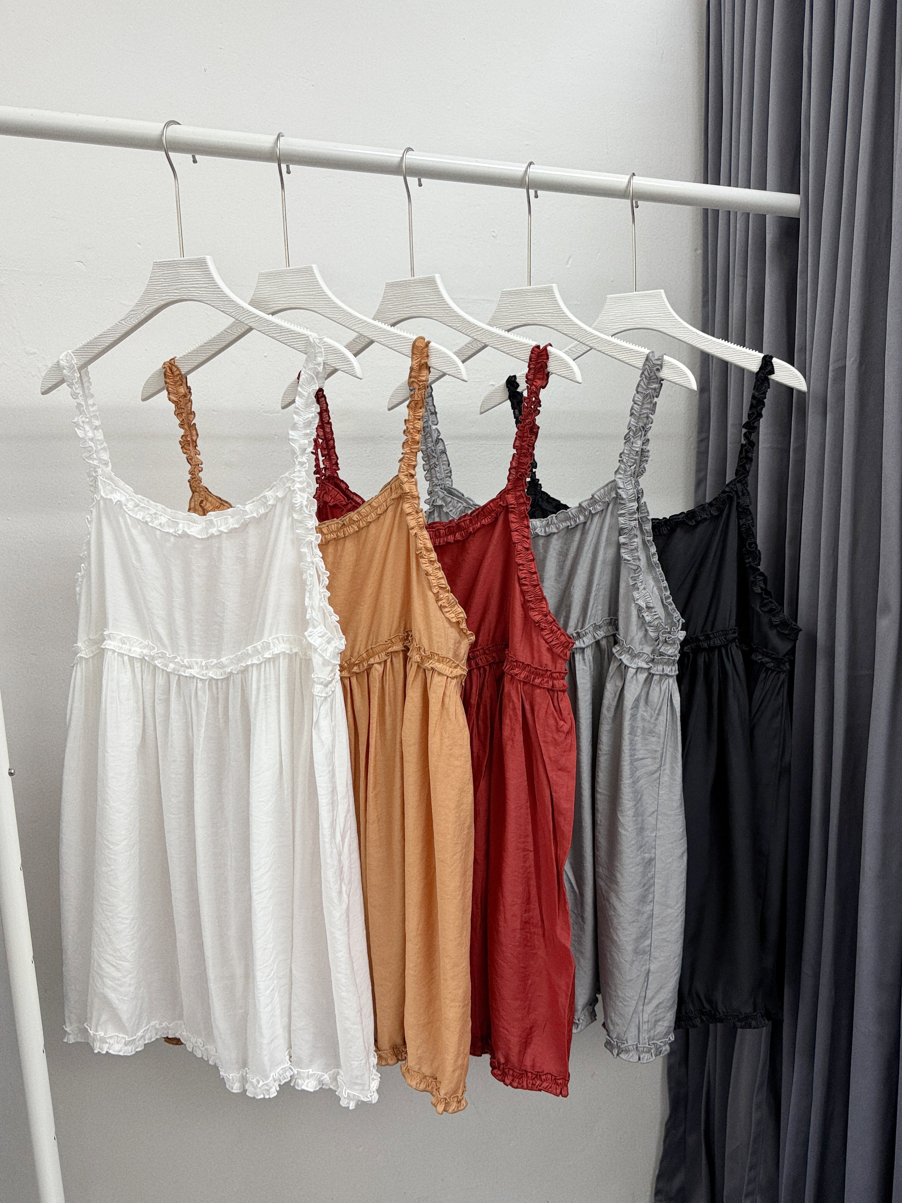 【SALE】絲滑～ruffle邊外搭丨白 灰