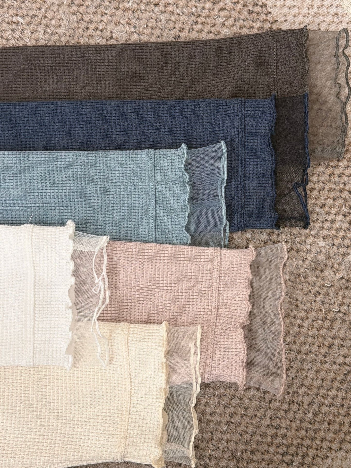 【新品優惠】袖口拼紗窩夫格紋打底top丨6 col