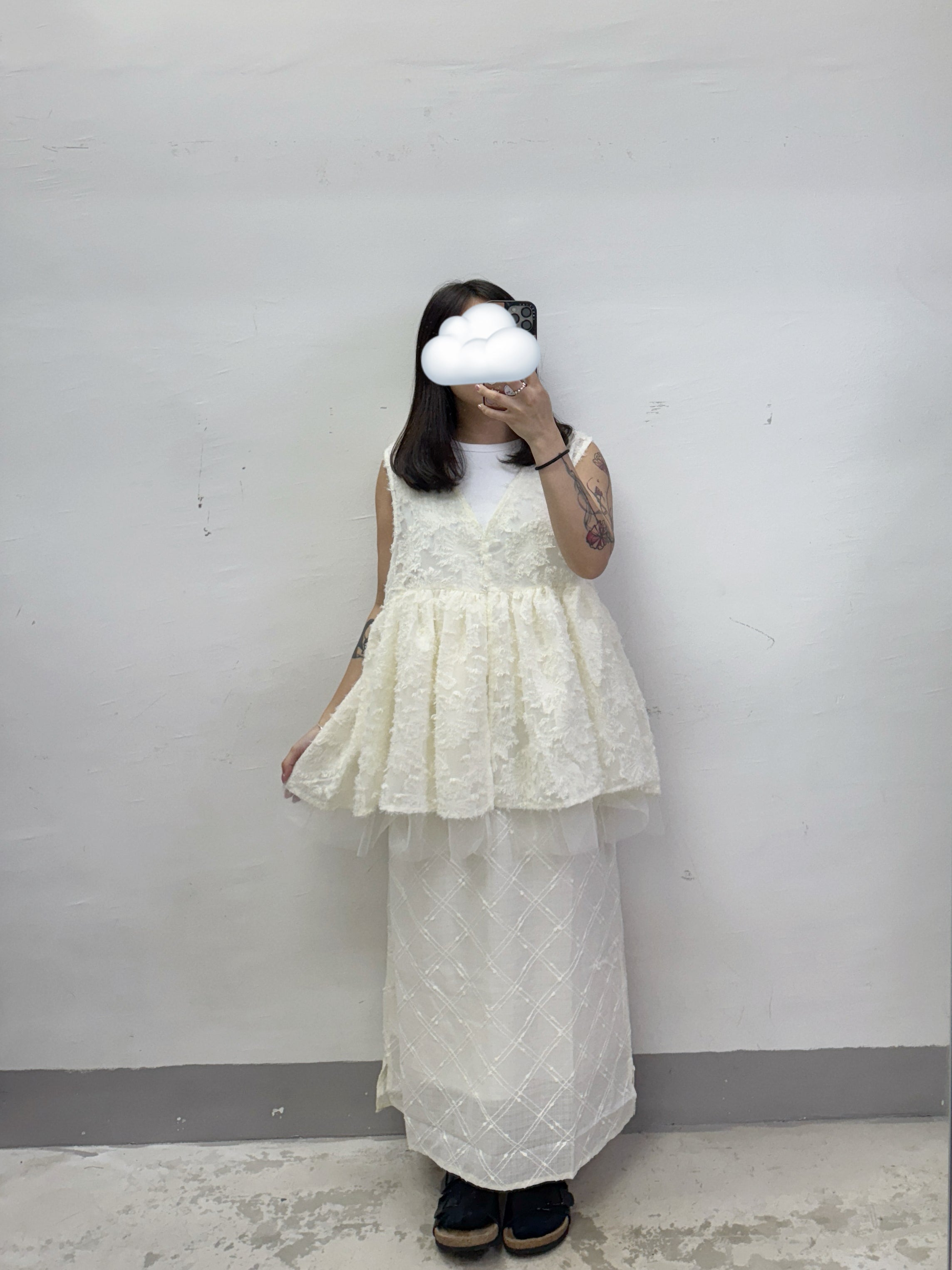 【SALE】蘇蘇花紋拼紗外搭丨4 col