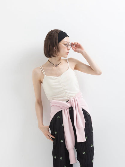 皺紋吊帶背心(連pad)丨3 col
