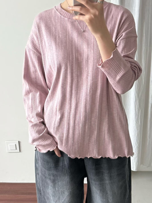 暗紋圓領basic top丨5 col