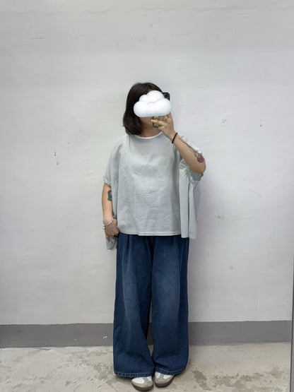 洗水色牛仔闊褲