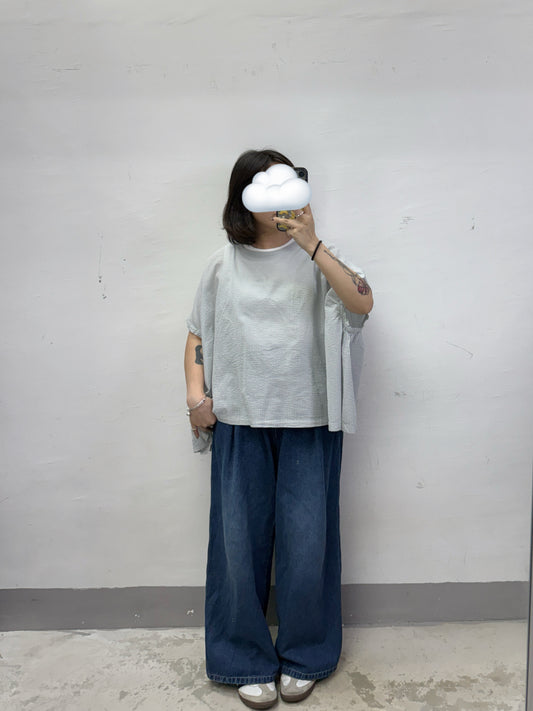 洗水色牛仔闊褲